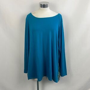 NWT Blue With Floral Back Top